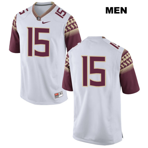 Men's NCAA Nike Florida State Seminoles #15 Carlos Becker III College No Name White Stitched Authentic Football Jersey VAB8169ZX